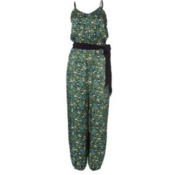 Tibi Pants - Tibi 100% Silk Ditzy Floral Garden Belted Jumpsuit Romper NWOT